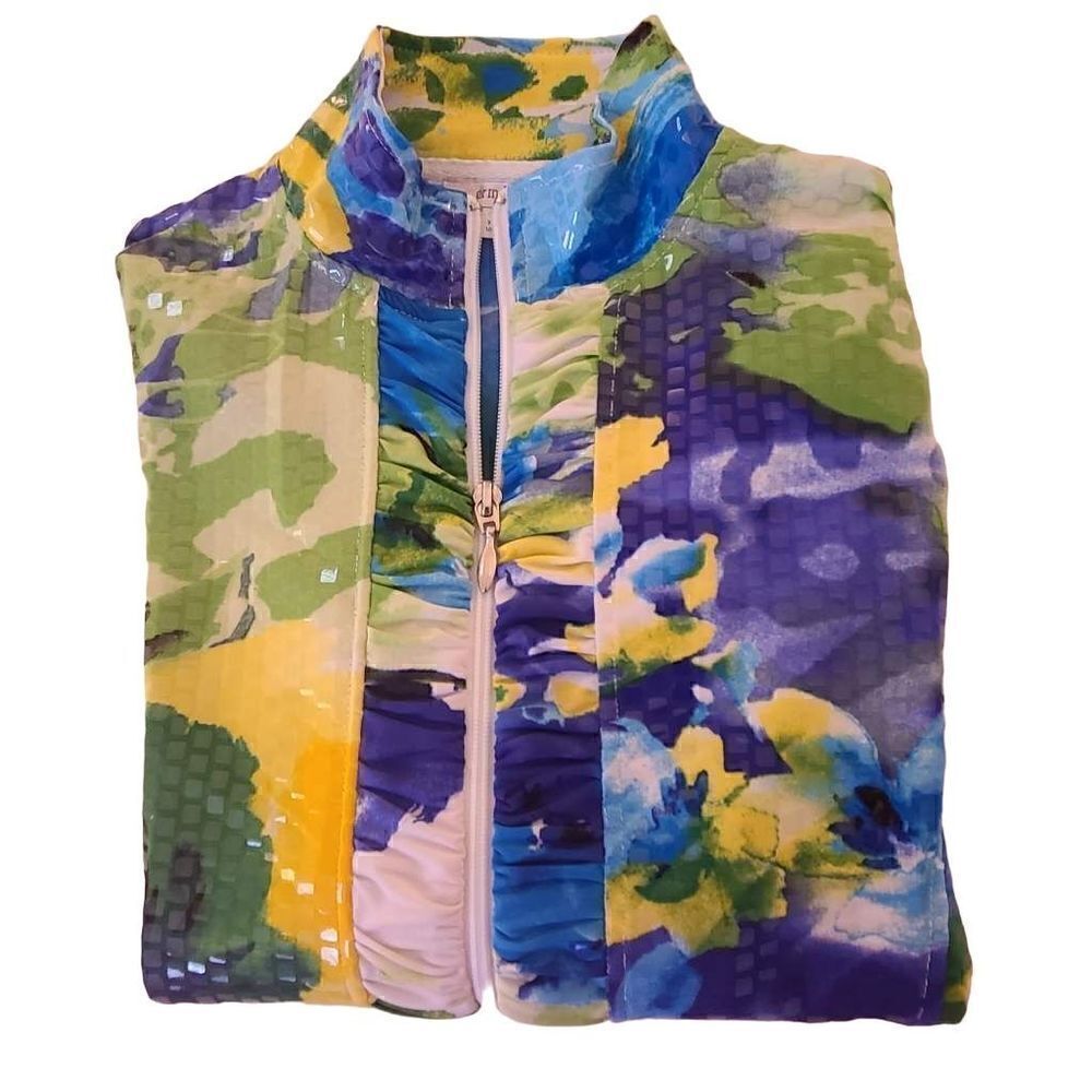 ERM London Zip Front Reflective Multi-Color Jacket Size S - Picture 3 of 14